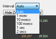 Zoomed Throughput Graph Interval Drop Down